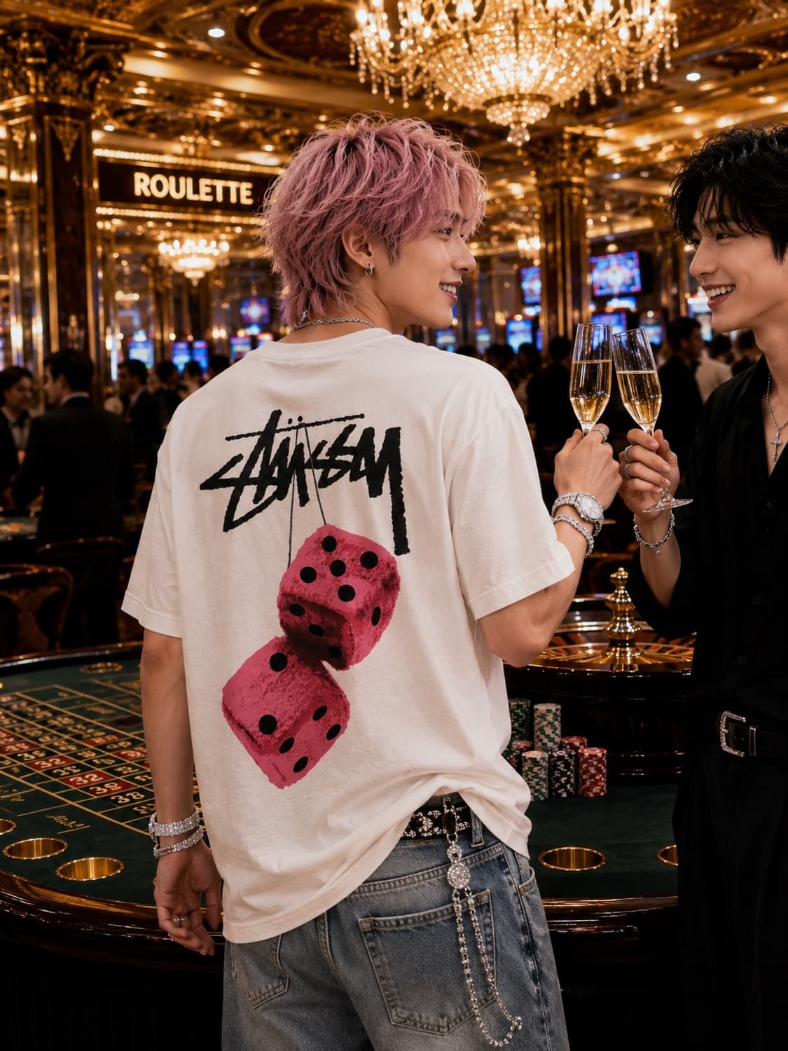 STUSSY 스투시 퍼지 다이스 그래픽 반팔 티셔츠 상품이미지1