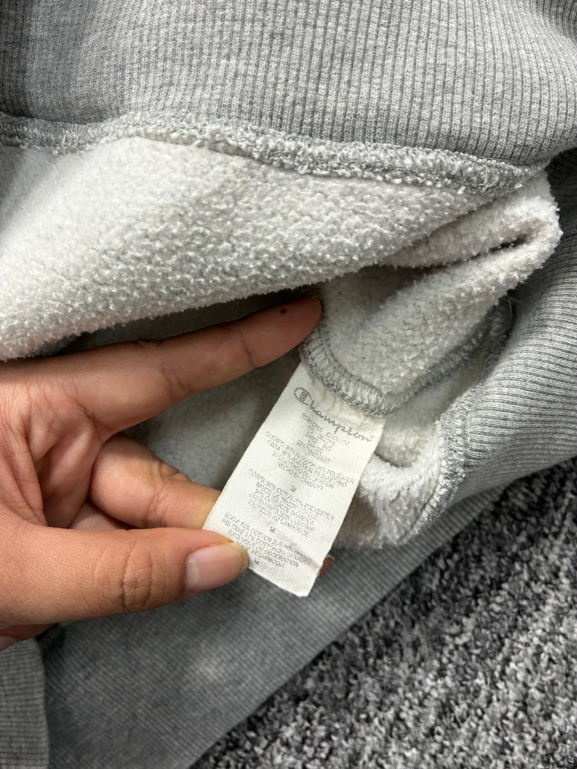 챔피온 그레이 슈퍼플리스 빅로고 후드티 M 상품이미지7