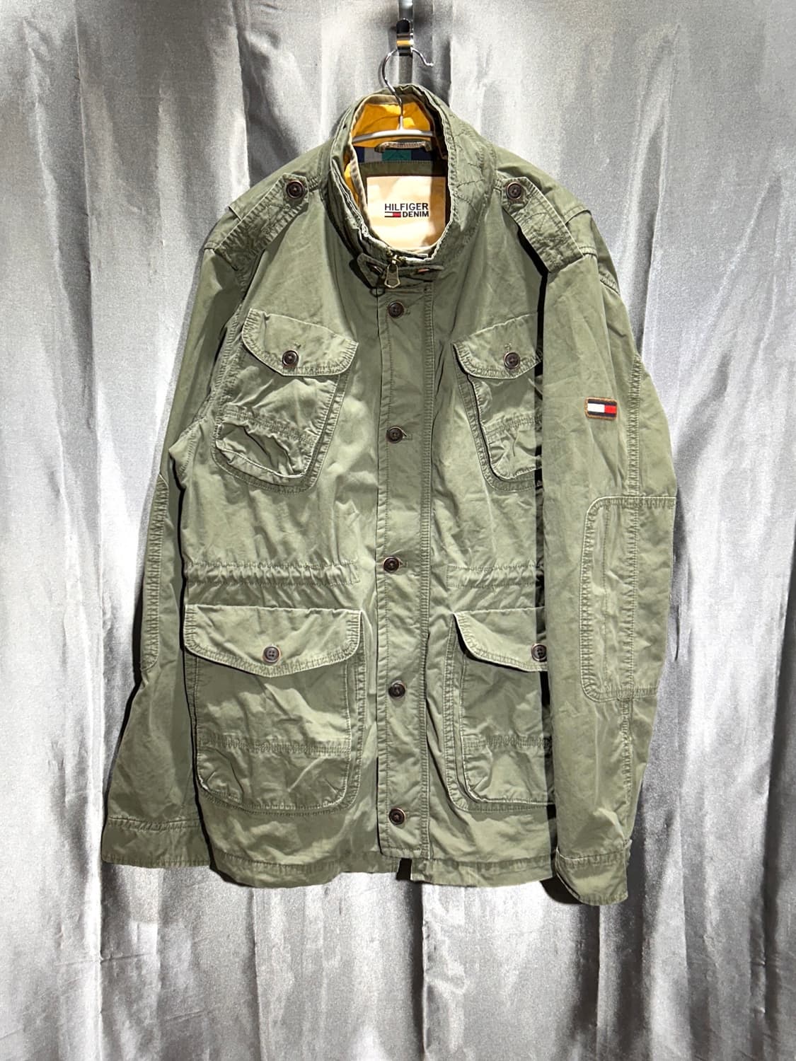 XL 타미힐피거 아메리칸 4포켓 패치로고 카키 야상 상품이미지2