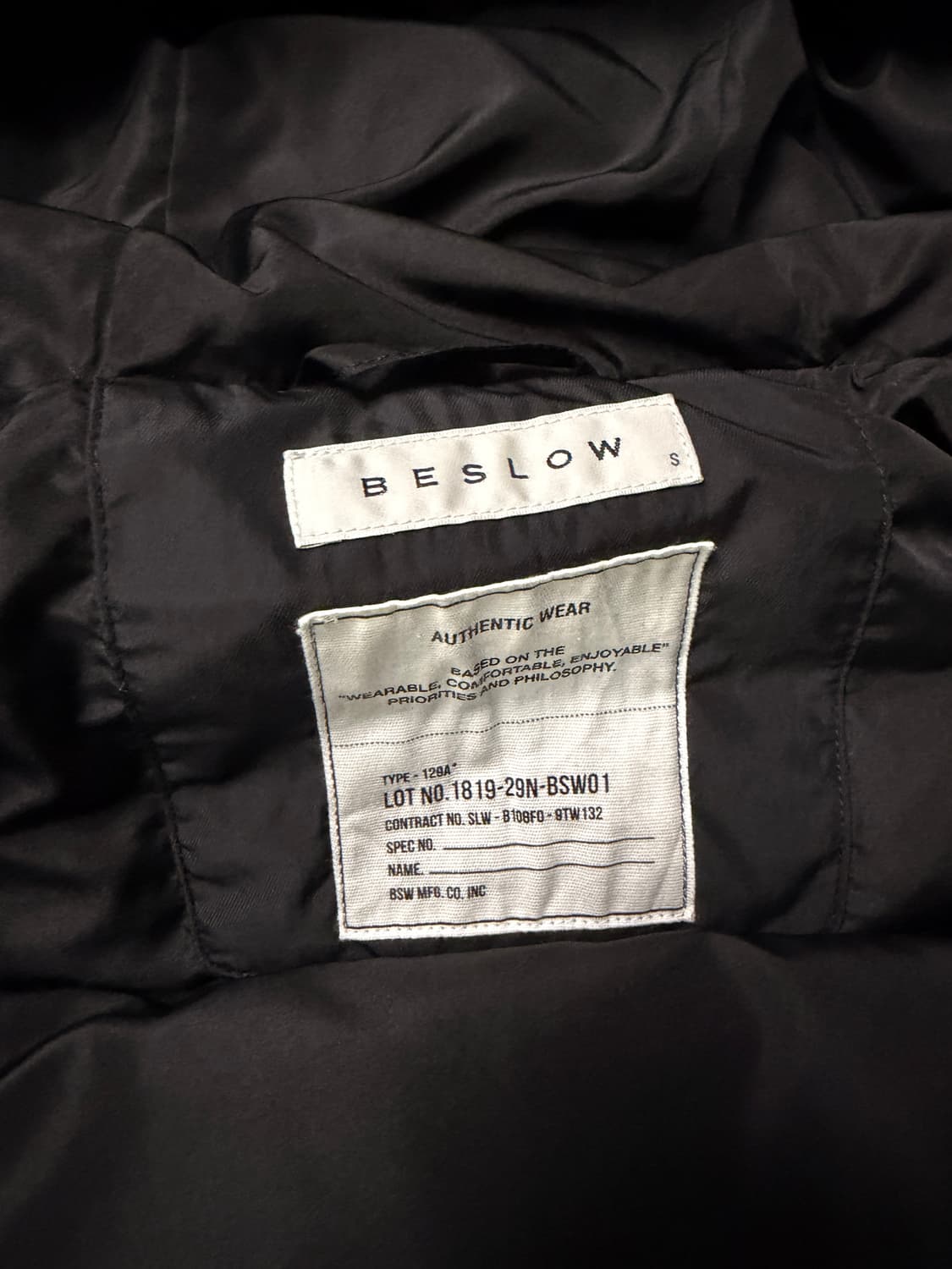 비슬로우 m65 덕다운 패딩 블랙 상품이미지4