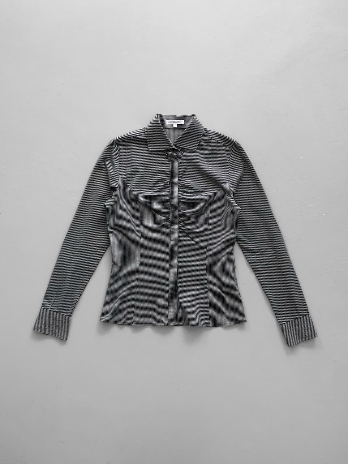 naracamicie) stripe shirring shirt  상품이미지1
