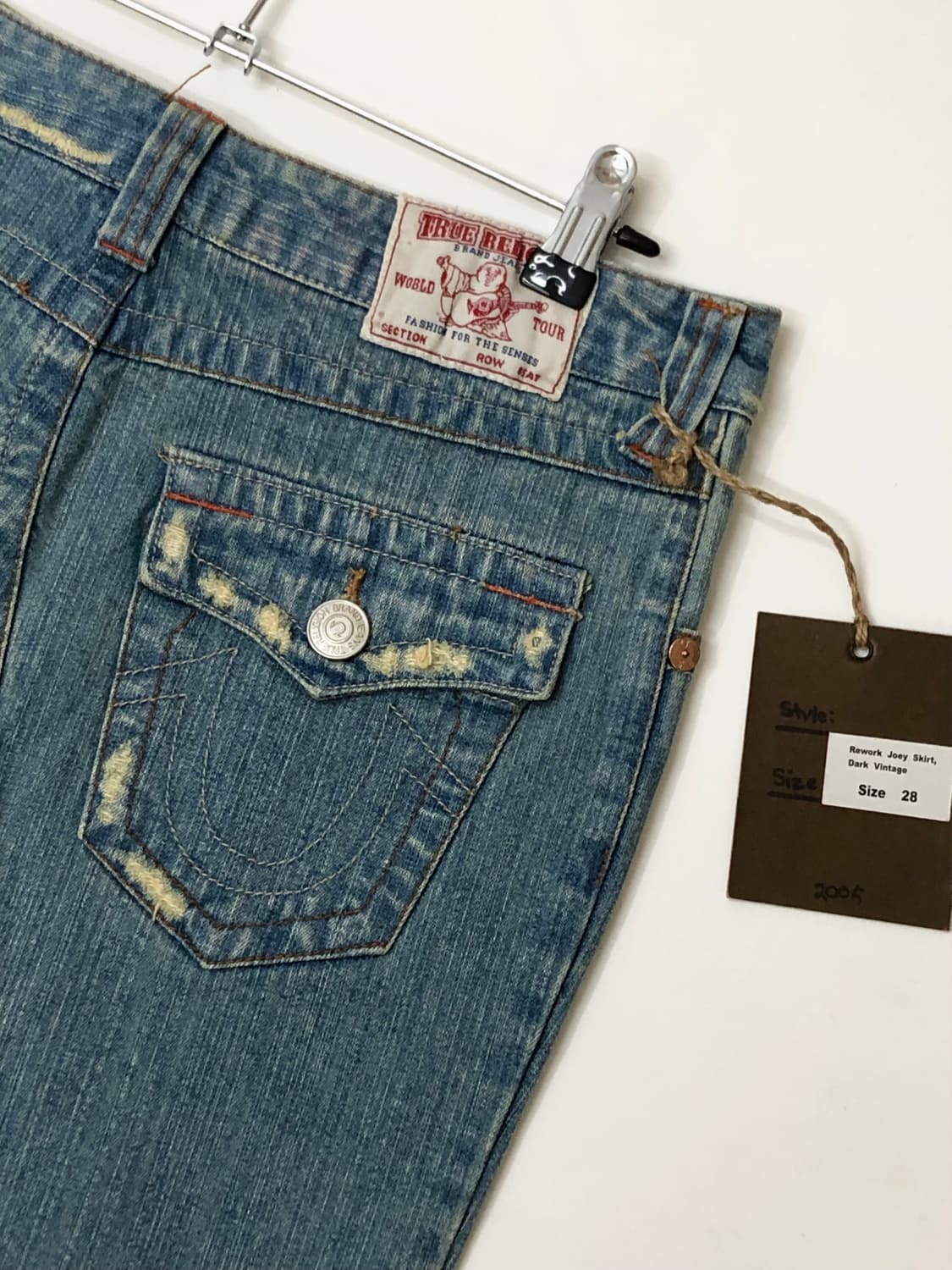 True Religion 트루릴리전 데님 조이 디스트레스 미디 스커트 상품이미지6
