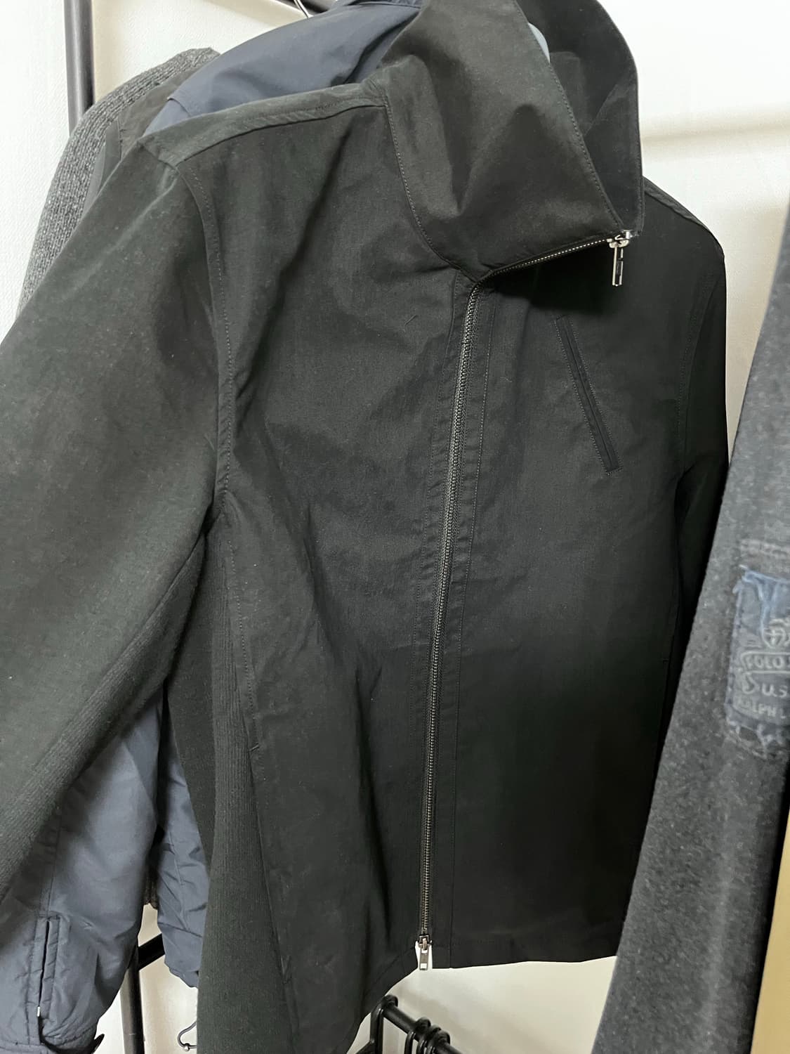 [HATCHINGROOM] Funnel Neck Jacket Black 상품이미지2