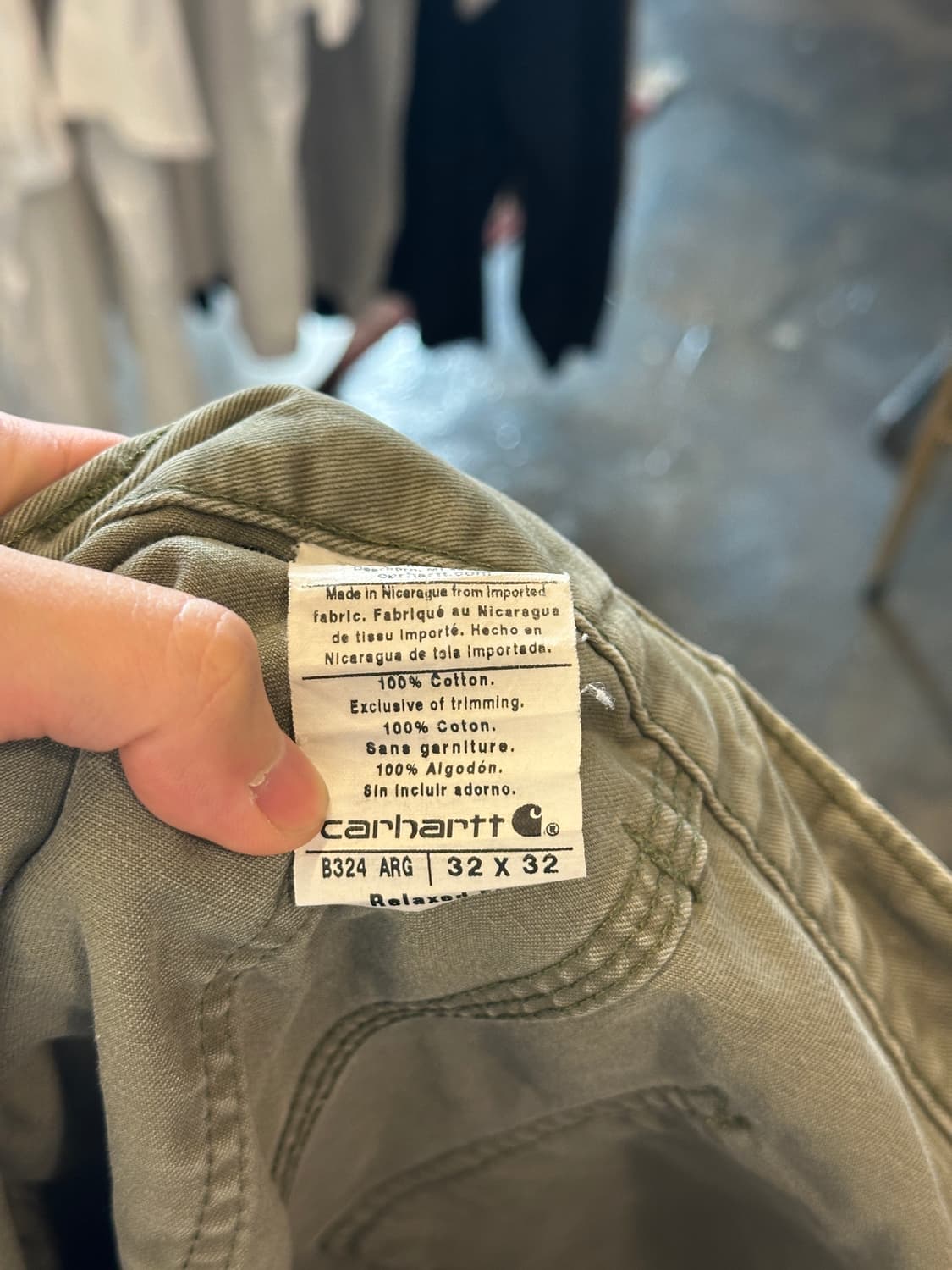Carhartt 칼하트 데미지드 릴렉스핏 워크팬츠 올리브 32x32 상품이미지6