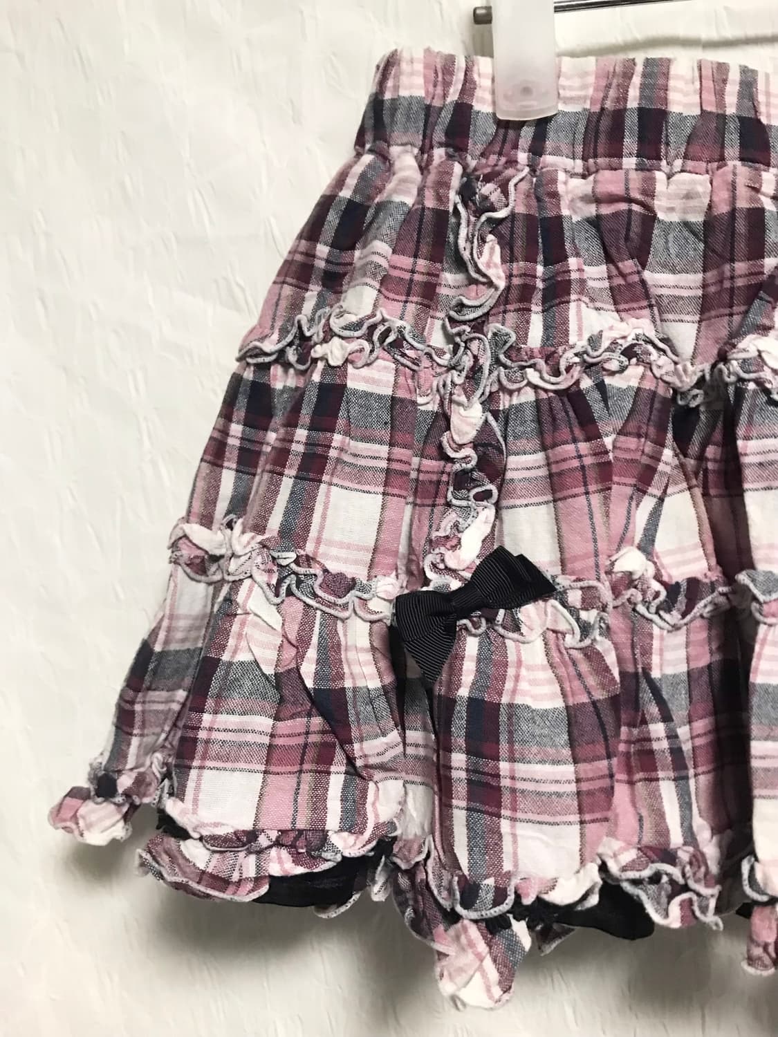 택포•트랄라라 tralala 리본 체크 프릴 캉캉 스커트 큐롯 상품이미지2