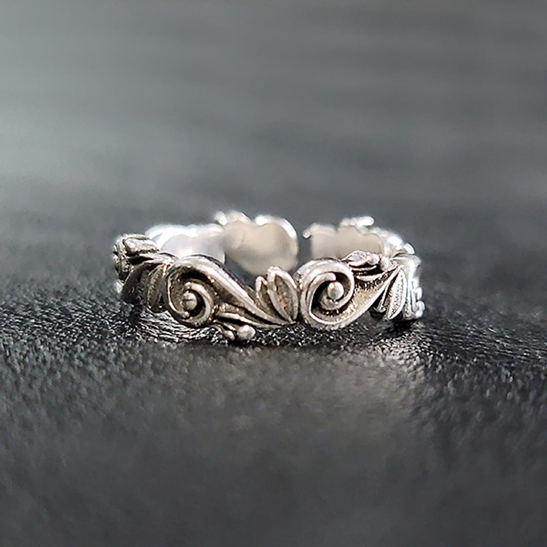 Rynel 백동 남자 엔틱 빈티지 명품 덩굴 꽃 식물 반지 상품이미지1