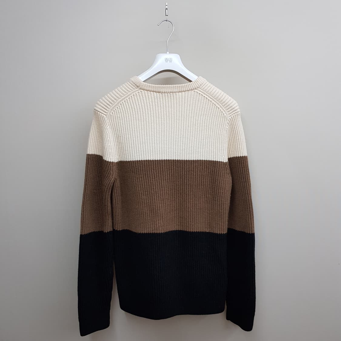 띠어리 THEORY 메리노울 100% 배색 니트 스웨터 L사이즈 상품이미지5