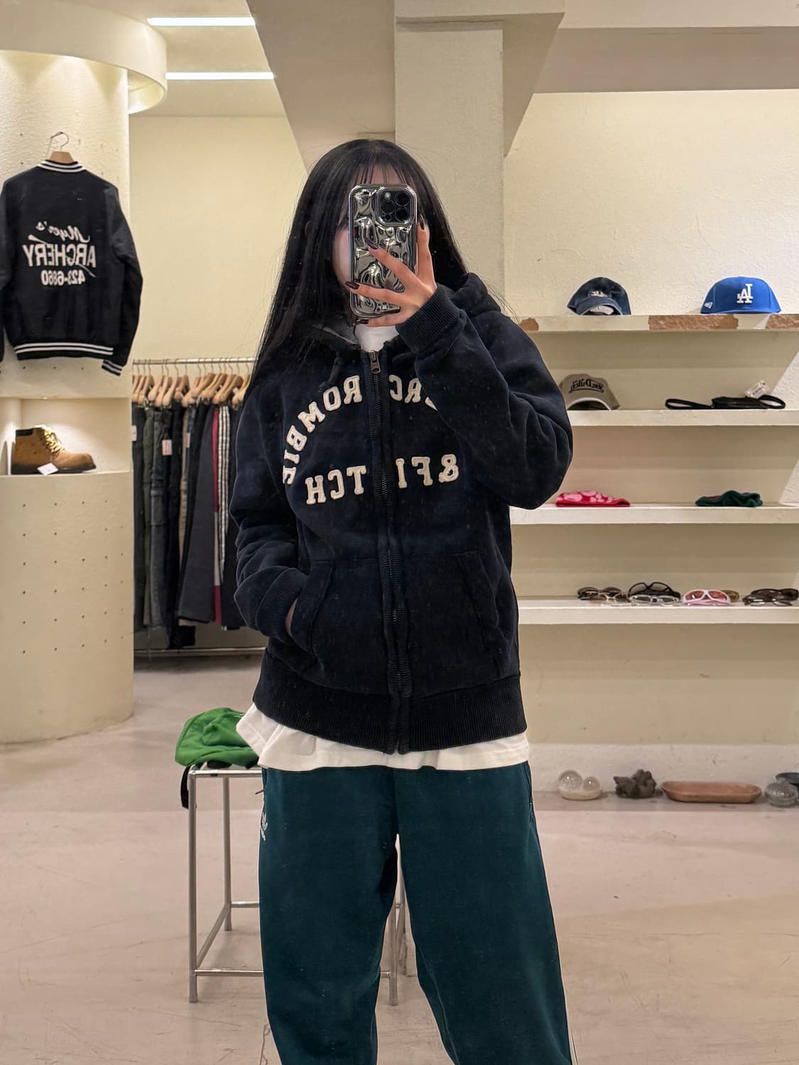 아베크롬비 앤 피치 로고 후드집업 네이비 U1145 상품이미지1