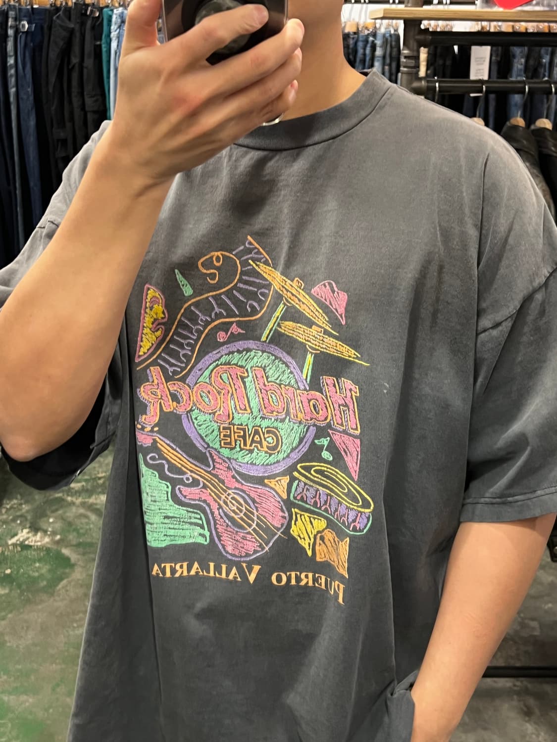 90s [2XL] 하드락카페 푸에르토 바야르타 빈티지 반팔 티셔츠 페이드 상품이미지3