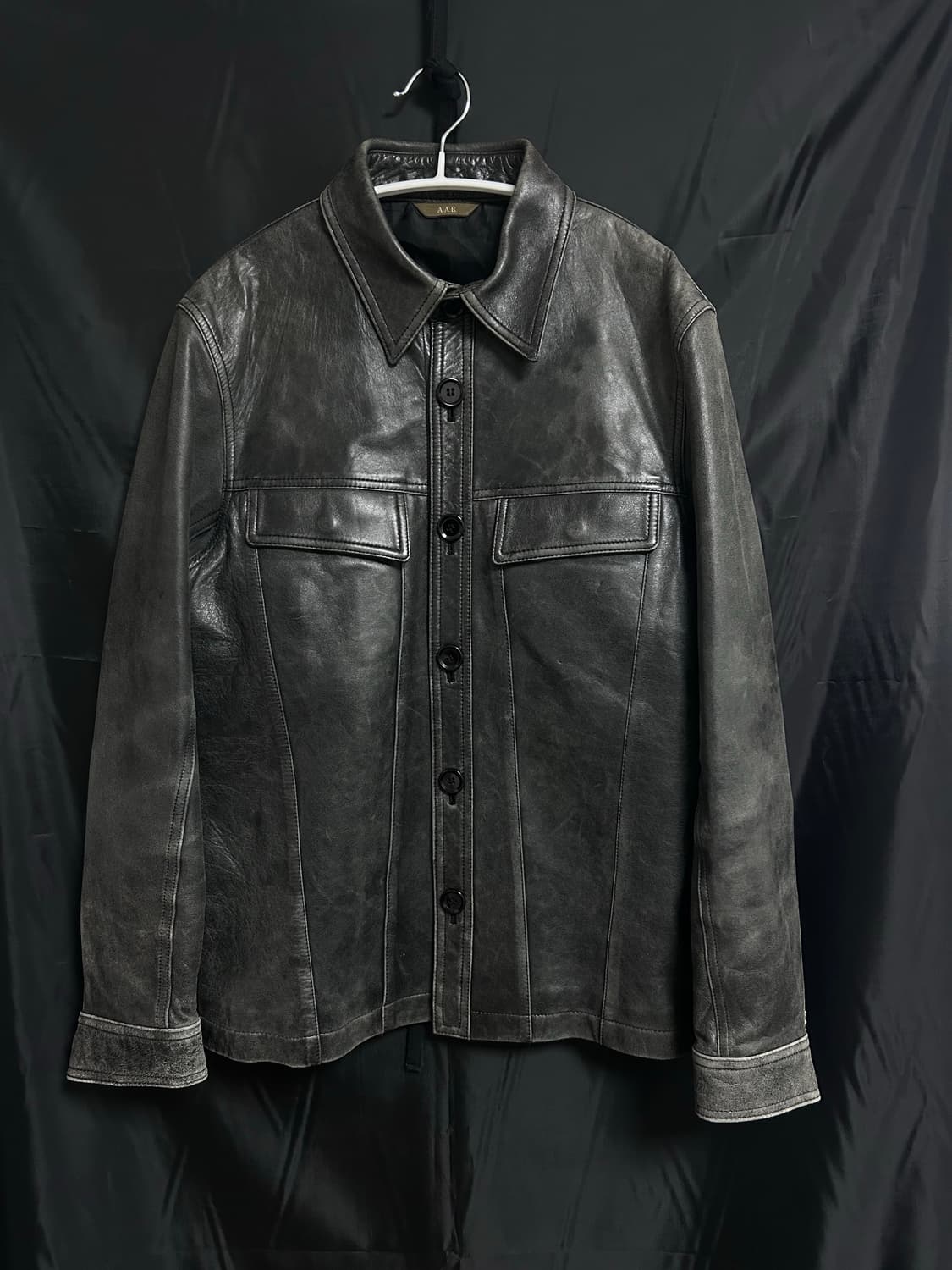요지야마모토 AAR 램스킨 레더 셔츠 상품이미지1