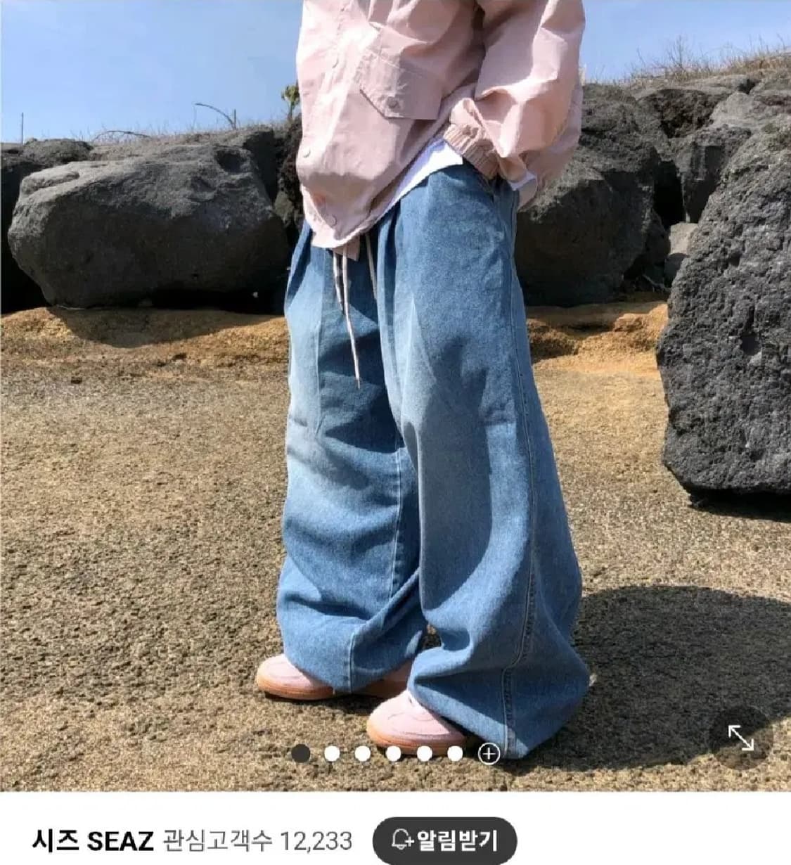 SEAZ 시즈 마이 핀턱 벌룬 데님 팬츠 청색 상품이미지1