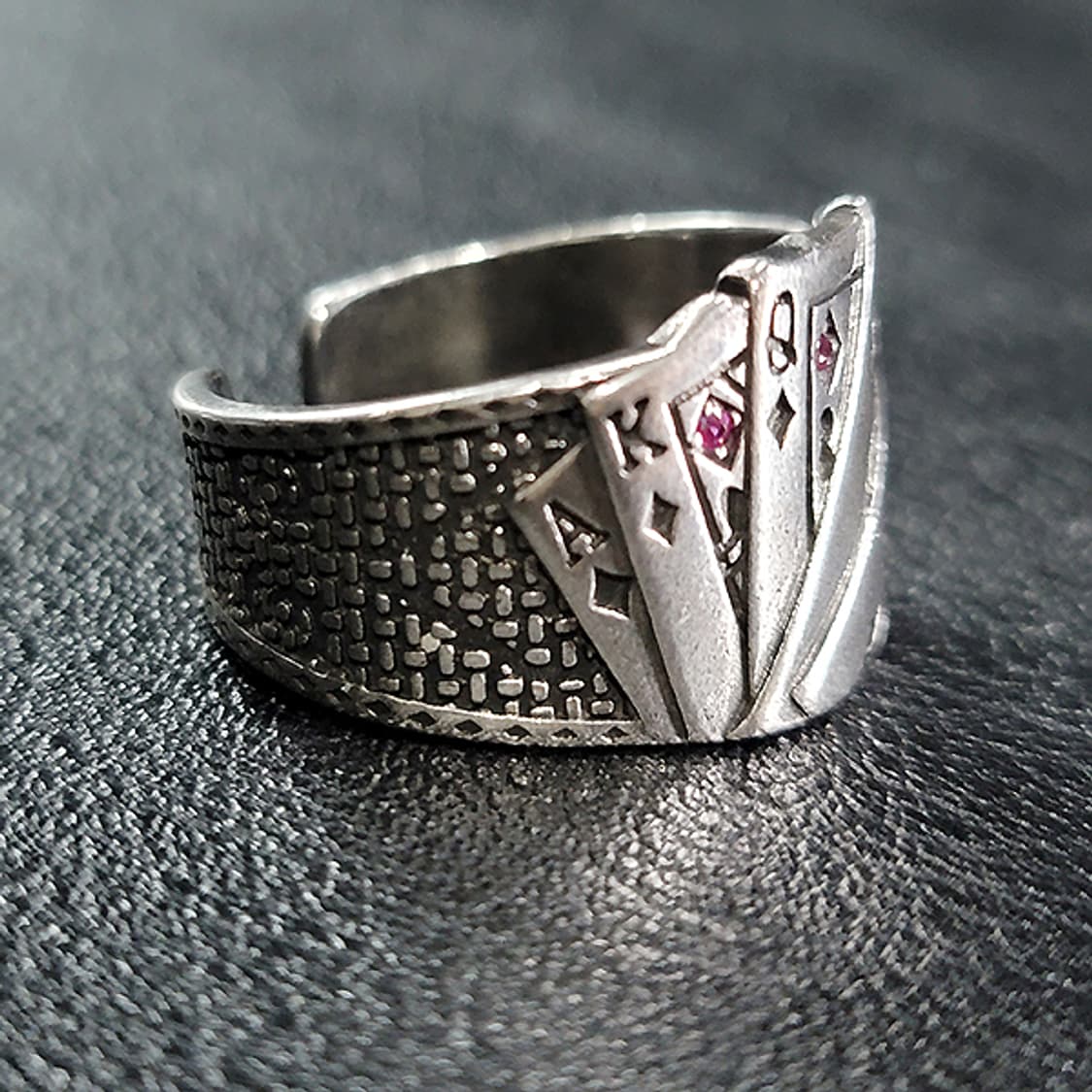 Spare 실버 남자 엔틱 빈티지 명품 킹 퀸 카드 반지 상품이미지2