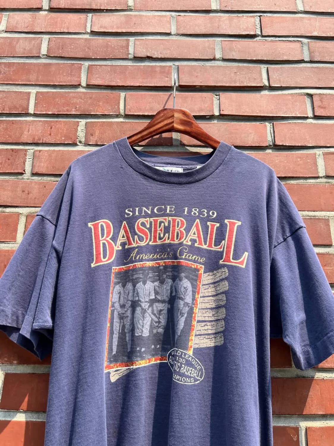 [XL]90's Made in USA 베이스볼 프린팅 싱글스티치 티셔츠 상품이미지1