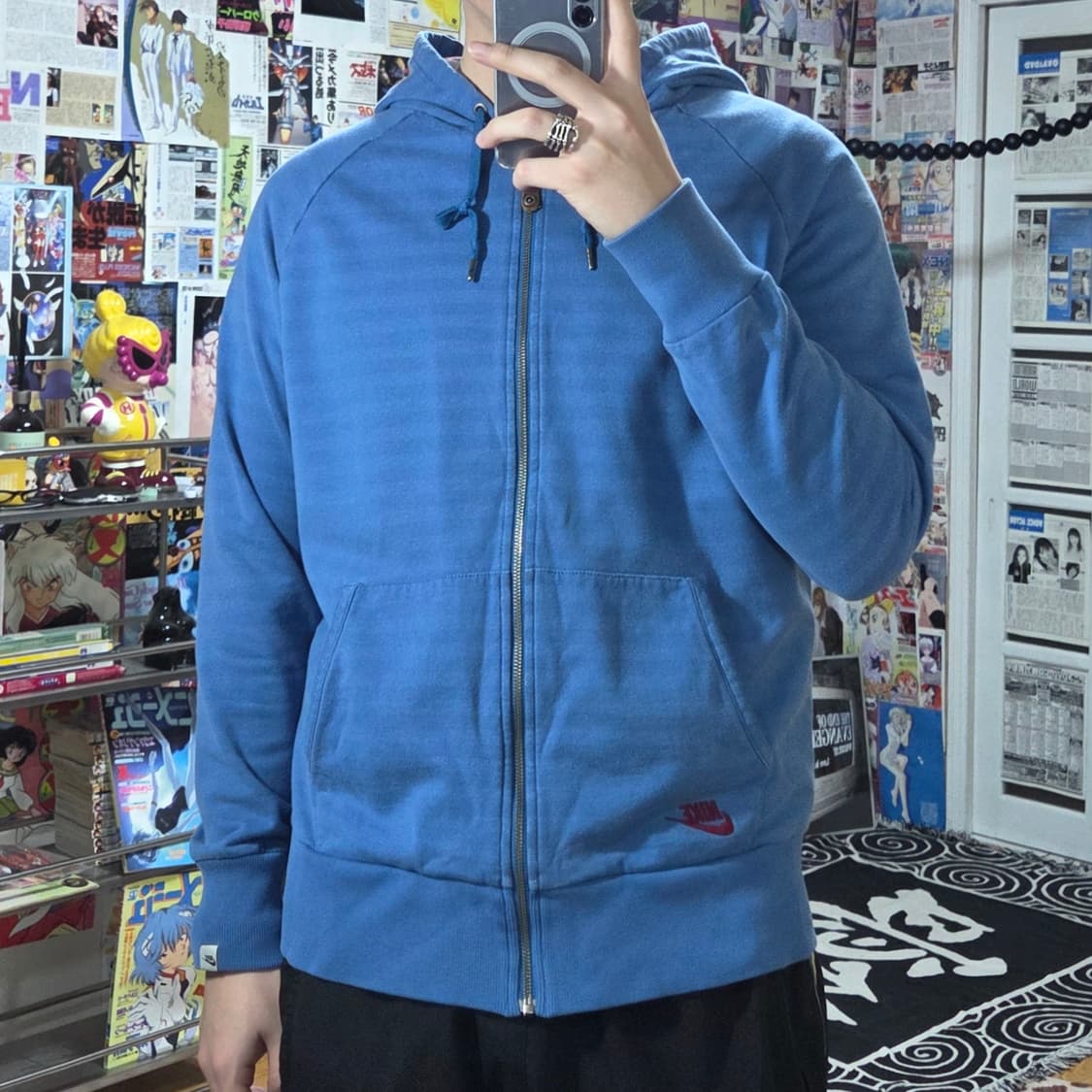 나이키 블루 스트라이프 후드집업 상품이미지2