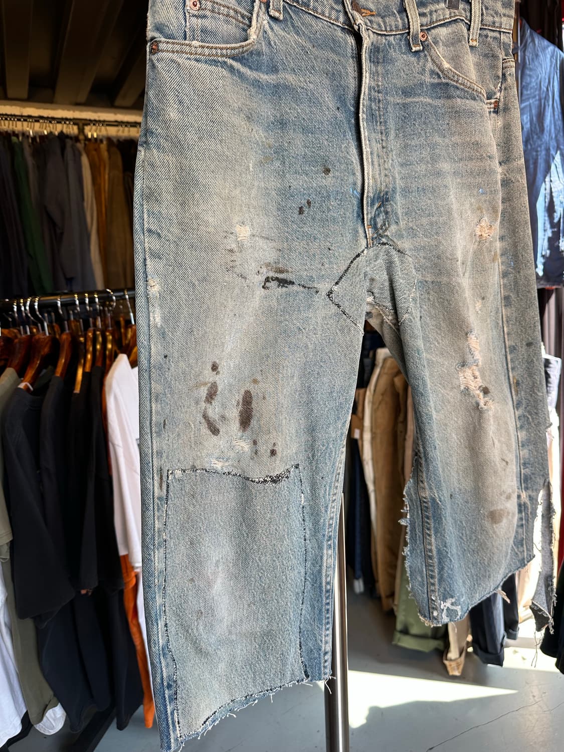 90s 리바이스505 오렌지탭 더티 디트로이트 데님 숏츠 상품이미지5