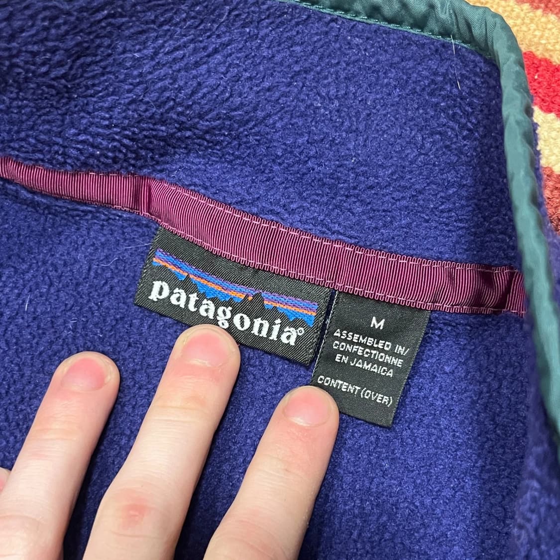 90s 자메이카 파타고니아 신칠라 스냅-T 퍼플 상품이미지2