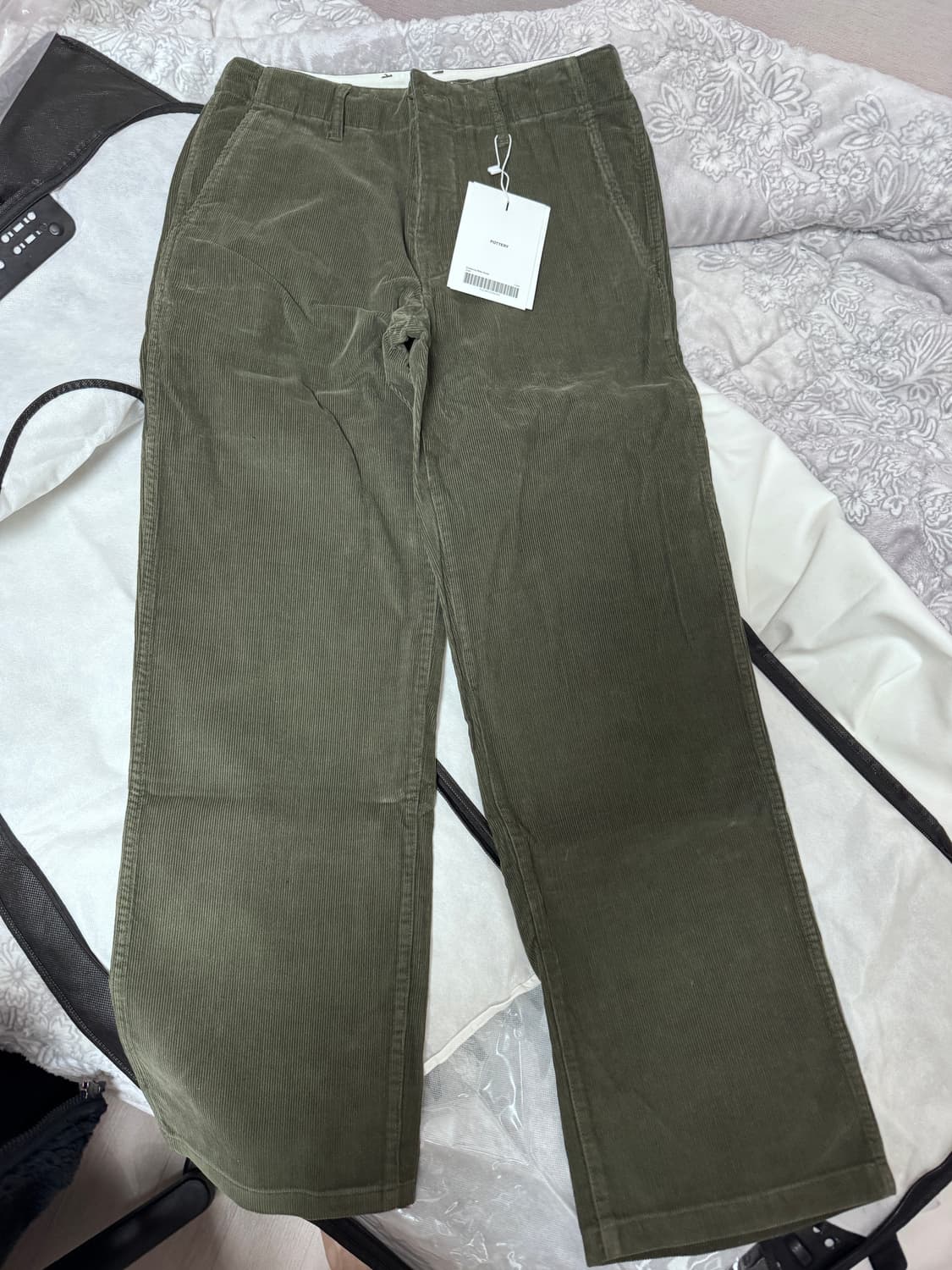 포터리 코듀로이 와이드 팬츠 카키 2사이즈 새상품  상품이미지2