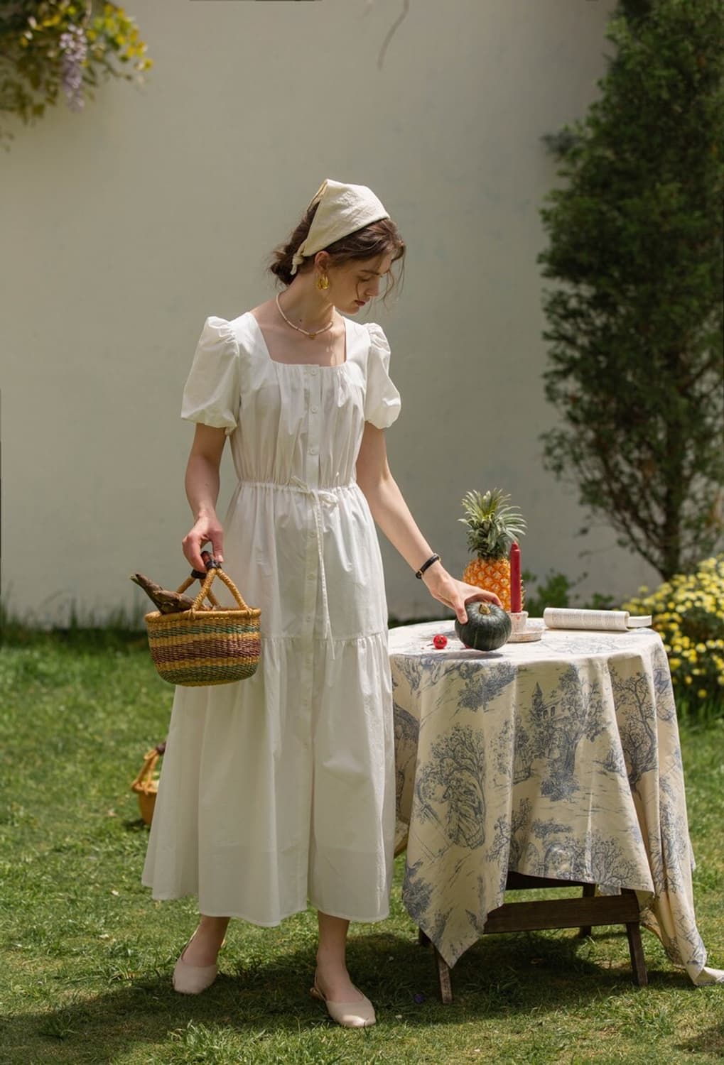 르니나 VEDA 스퀘어넥 퍼프 원피스 상품이미지1