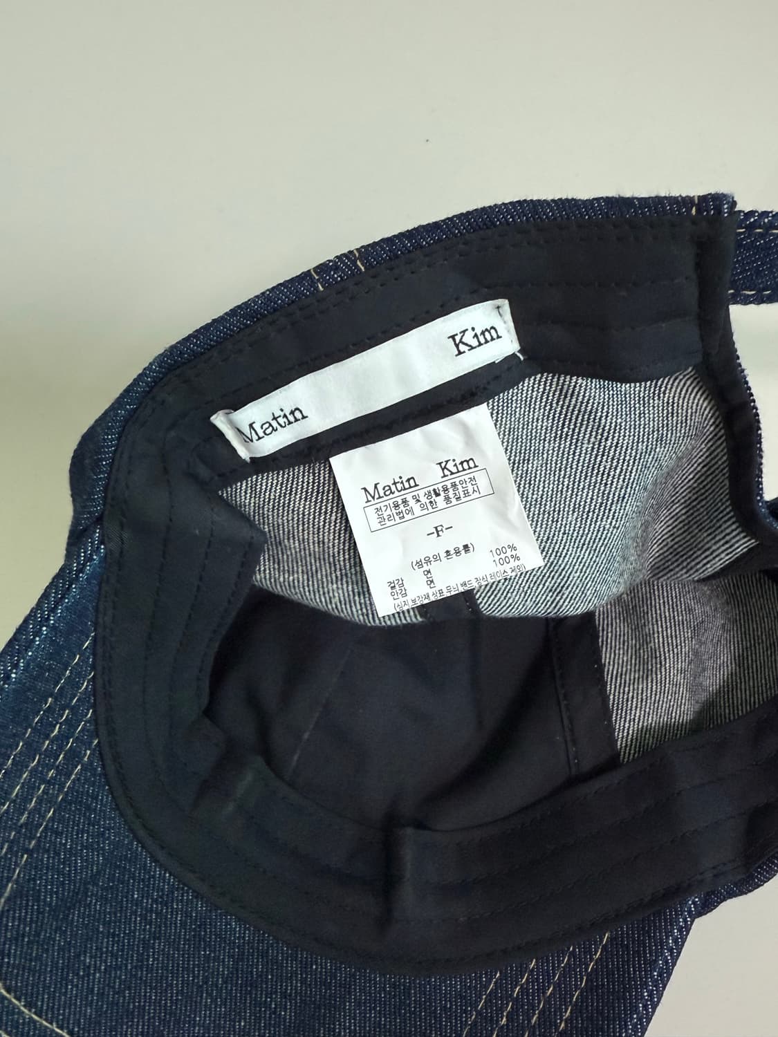 마뗑킴 데님 써클 로고 볼캡 블루 모자 상품이미지3