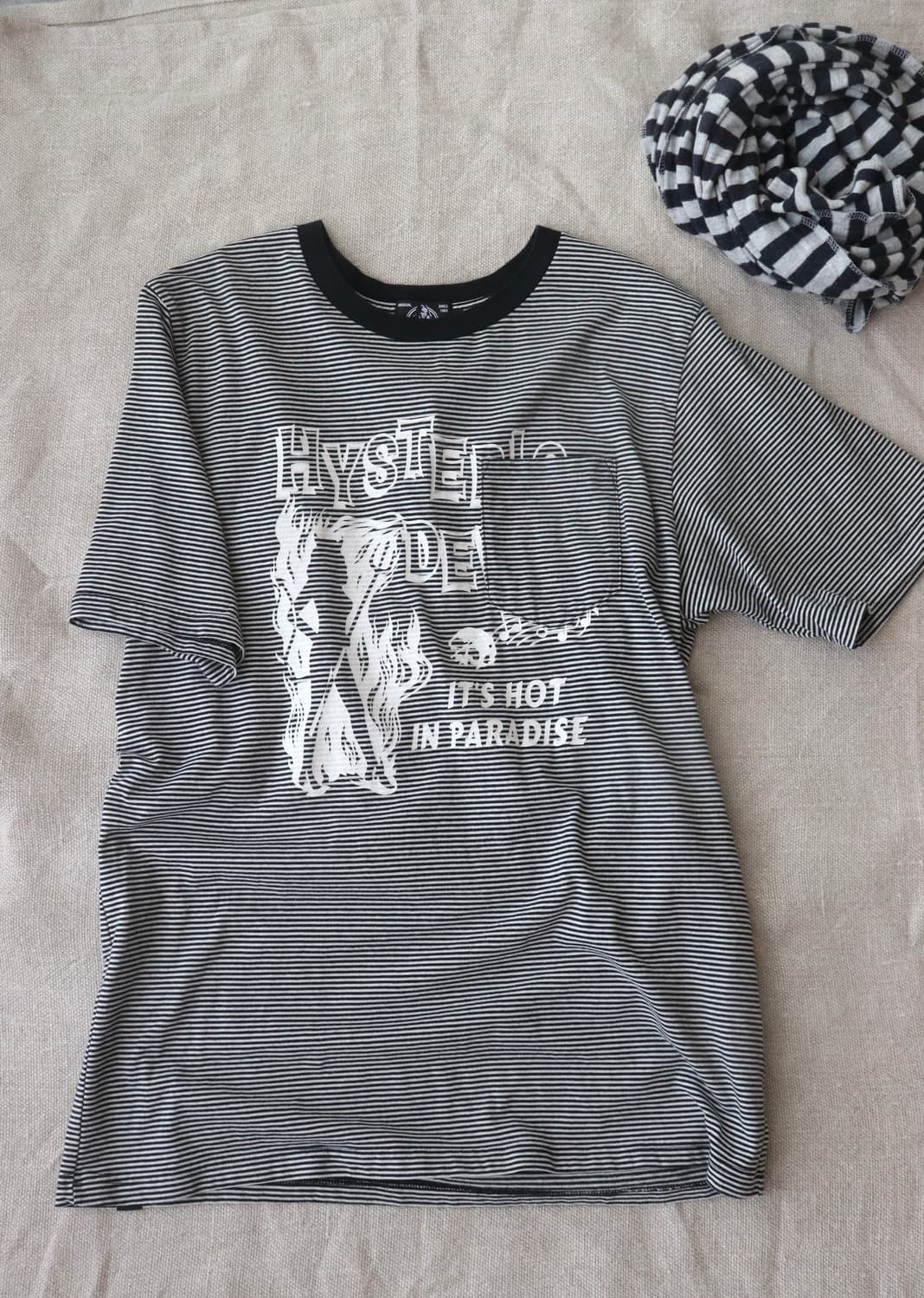 [Hysteric Glamour] Grunge Stripe T-shirt 상품이미지1