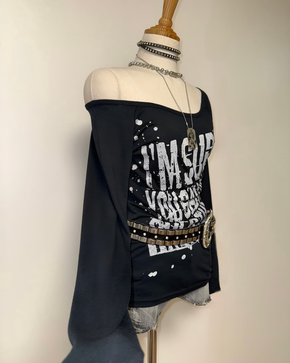 레터링 블랙 와투케 롱슬리브 상품이미지2