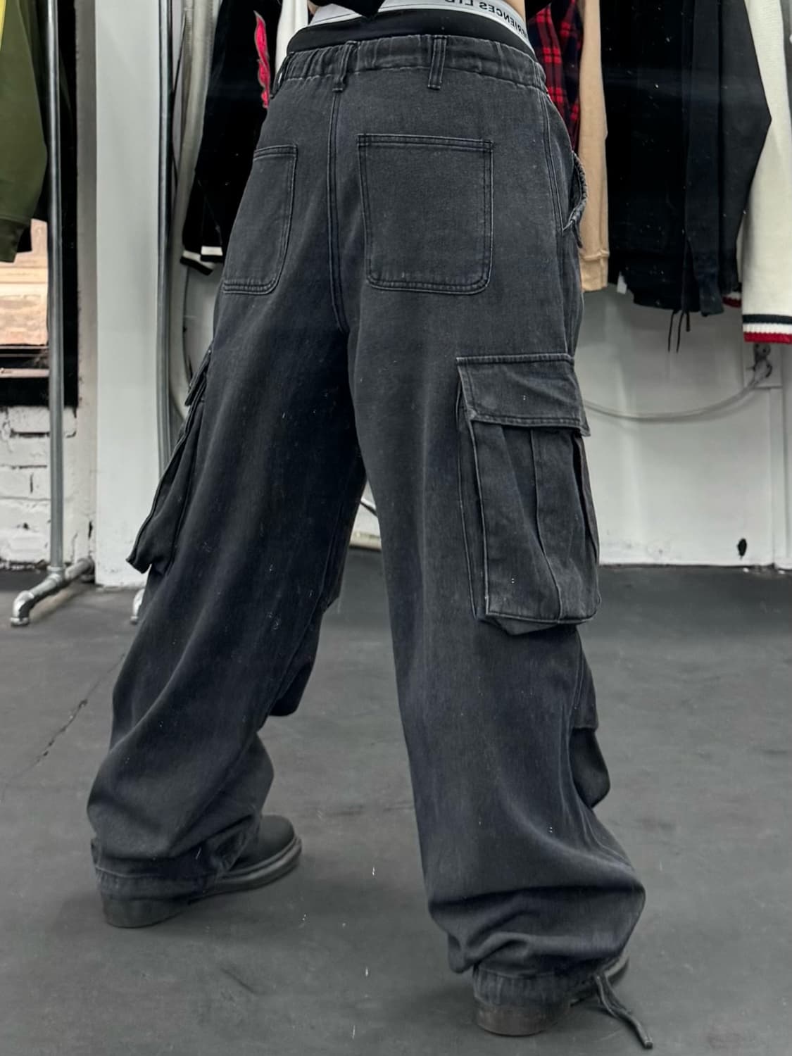VTG 와이드 데님 카고팬츠 상품이미지4