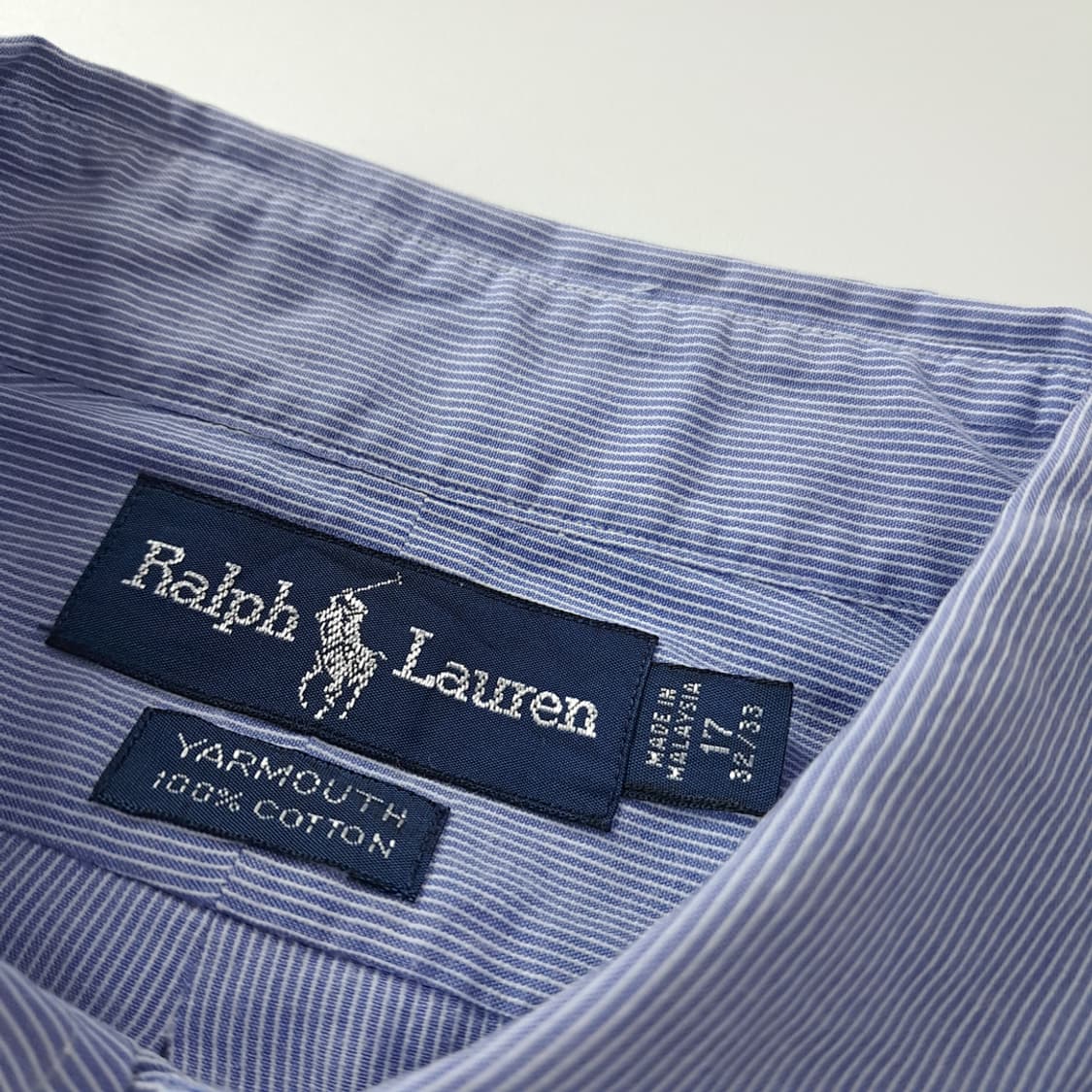 CK323 XL 폴로 90s 블루 핀스트라이프 셔츠 남방 상품이미지3