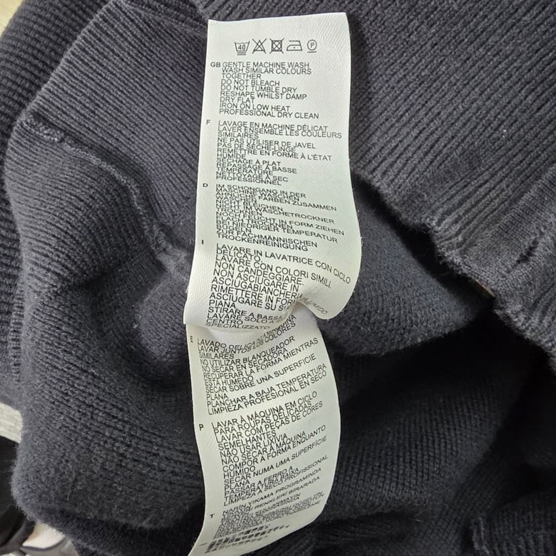 프레드페리 월계관 로고 블랙 니트 집업 가디건 L 상품이미지6