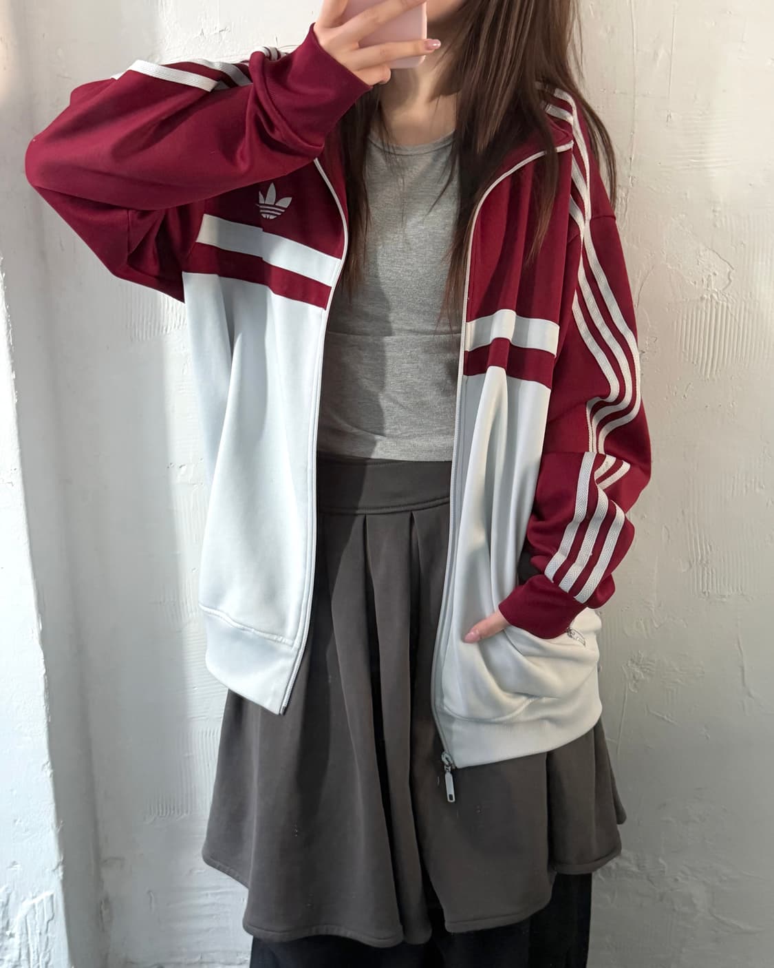 Adidas 아디다스 버건디 배색 파이어버드 트랙탑  상품이미지2