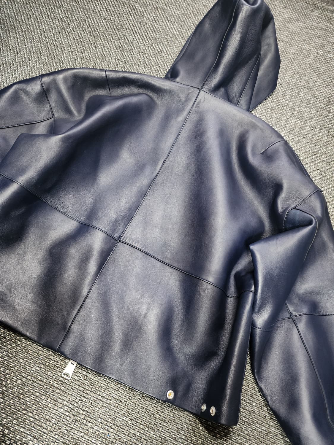 자라 네이비 후드 레더 점퍼 L-LX 상품이미지6