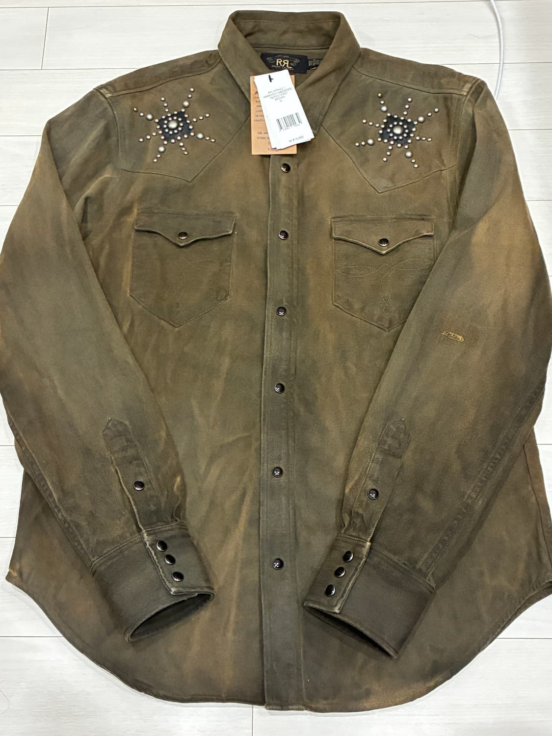 더블알엘 RRL 스터드 데님 웨스턴 셔츠 M 상품이미지2