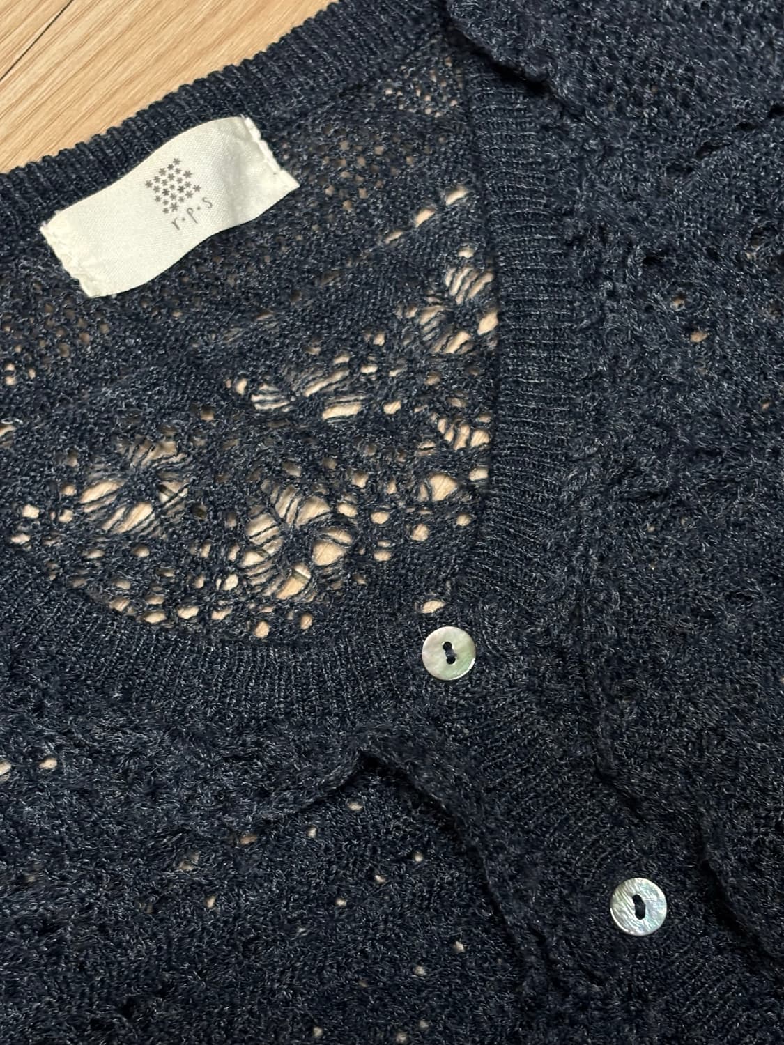 일본 빈티지 펀칭 니트 가디건  상품이미지4