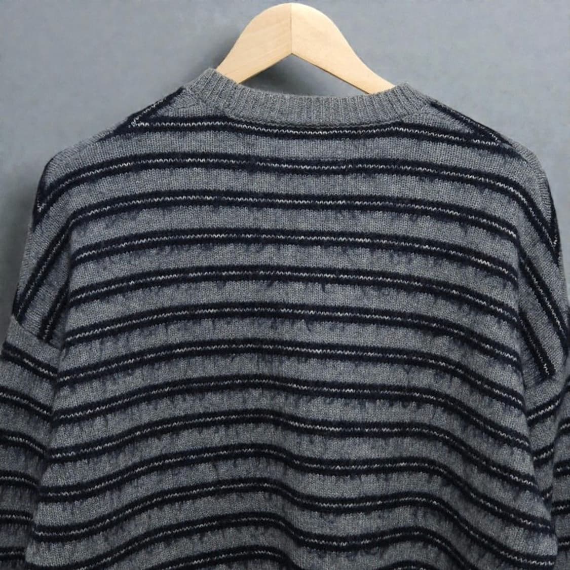 100)ALLSAINTS 올세인츠 스트라이프 니트 오버핏 그레이 상품이미지3