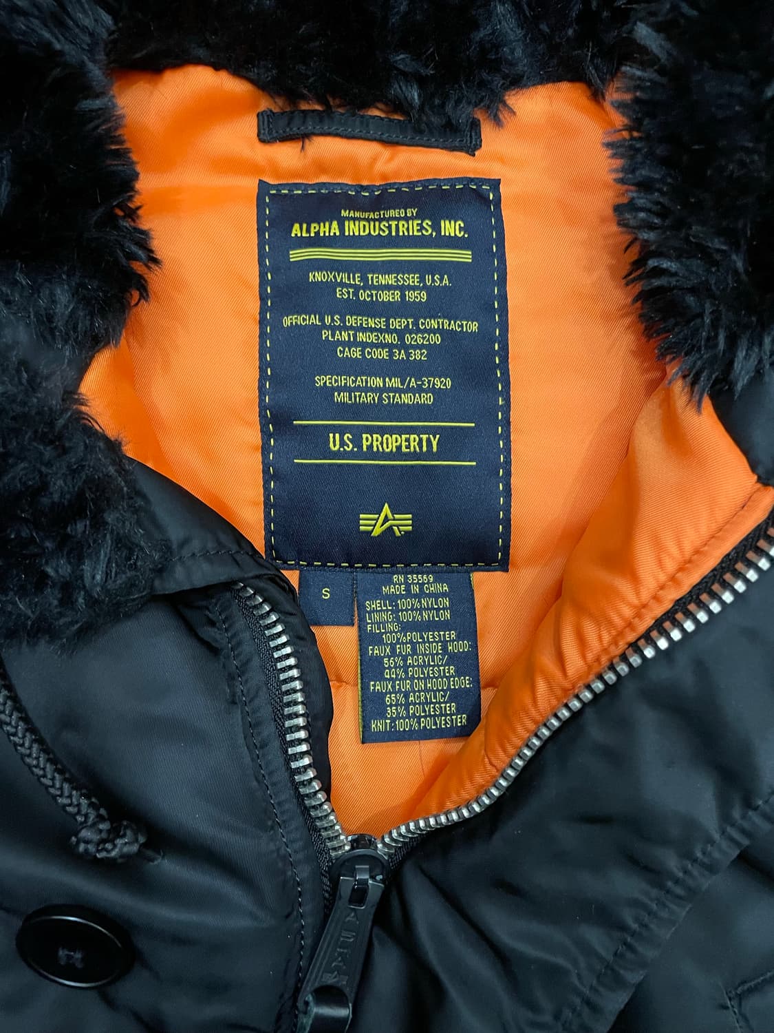 알파인더스트리 n3b 야상 파카 블랙 상품이미지8