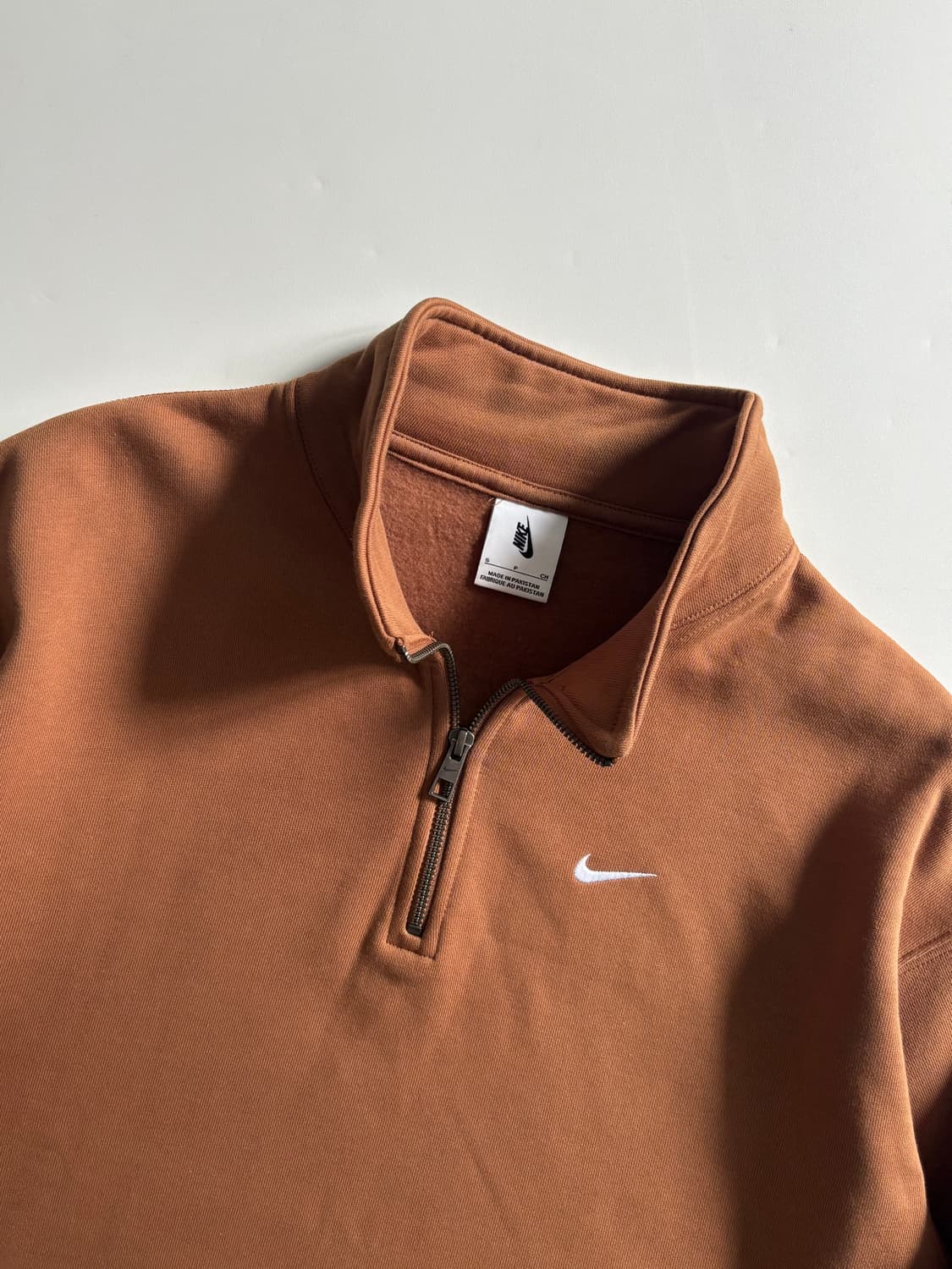 Nike 나이키 NRG 스우시로고 브라운컬러 반집업 맨투맨 상품이미지2