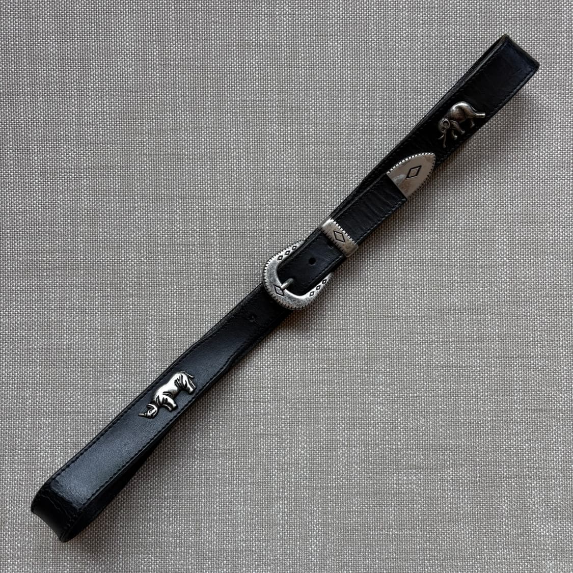 [35-36] 블랙 래티고 레더 웨스턴 레인저 벨트 상품이미지3