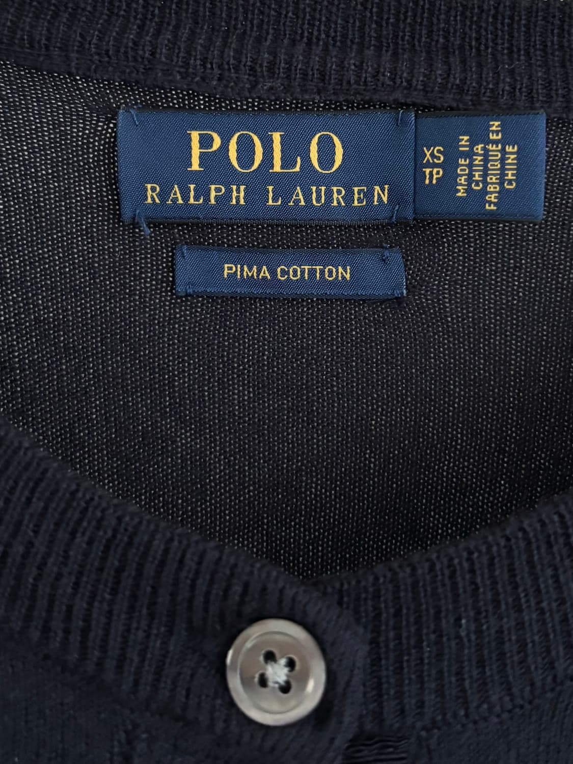 Polo 폴로 랄프로렌 신형 피마코튼 화이트포니 네이비 라운드넥 가디건 상품이미지3