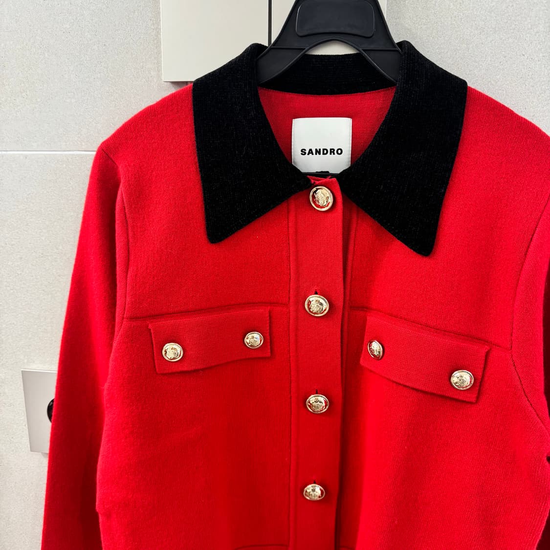 Sandro 산드로 레드 버튼 가디건 상품이미지3