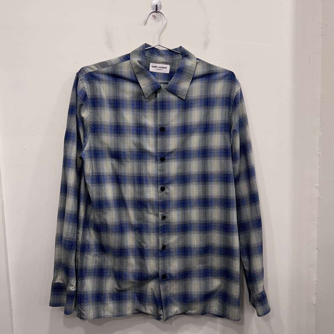 생로랑 레귤러 그라데이션 체크 셔츠 상품이미지2