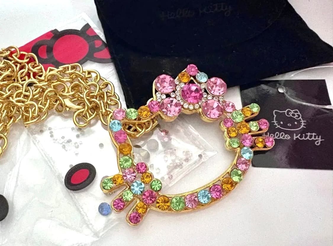 빈티지 갸루 희귀 고전키티 빅키티 목걸이 핑크세스 상품이미지1