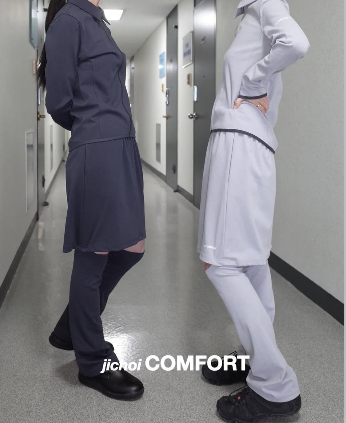 택포) 지초이 23-002 skirt pants ligth gray 상품이미지1