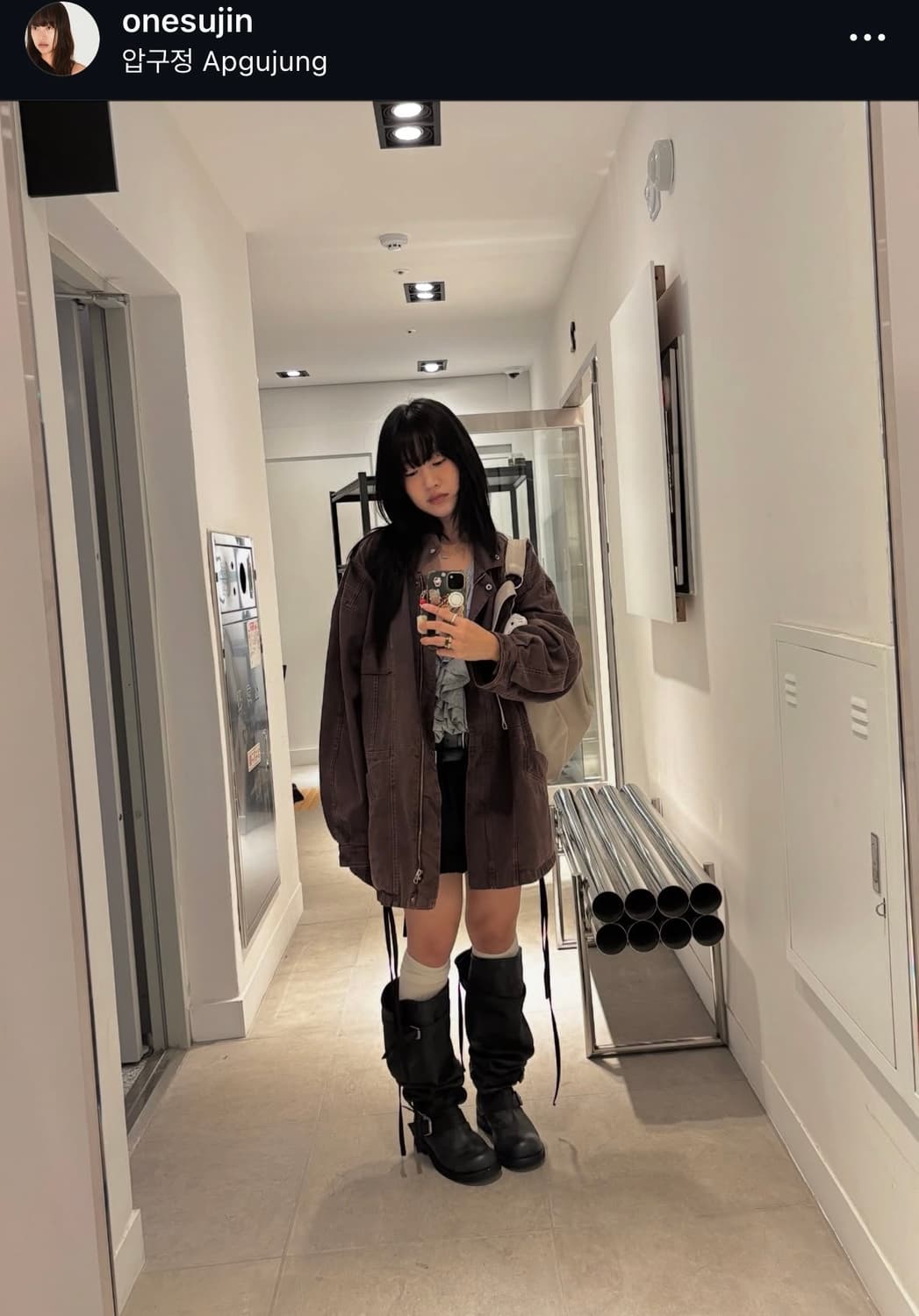 로우클래식 PIGMENT WASHED STITCH HALF JACKET 상품이미지2