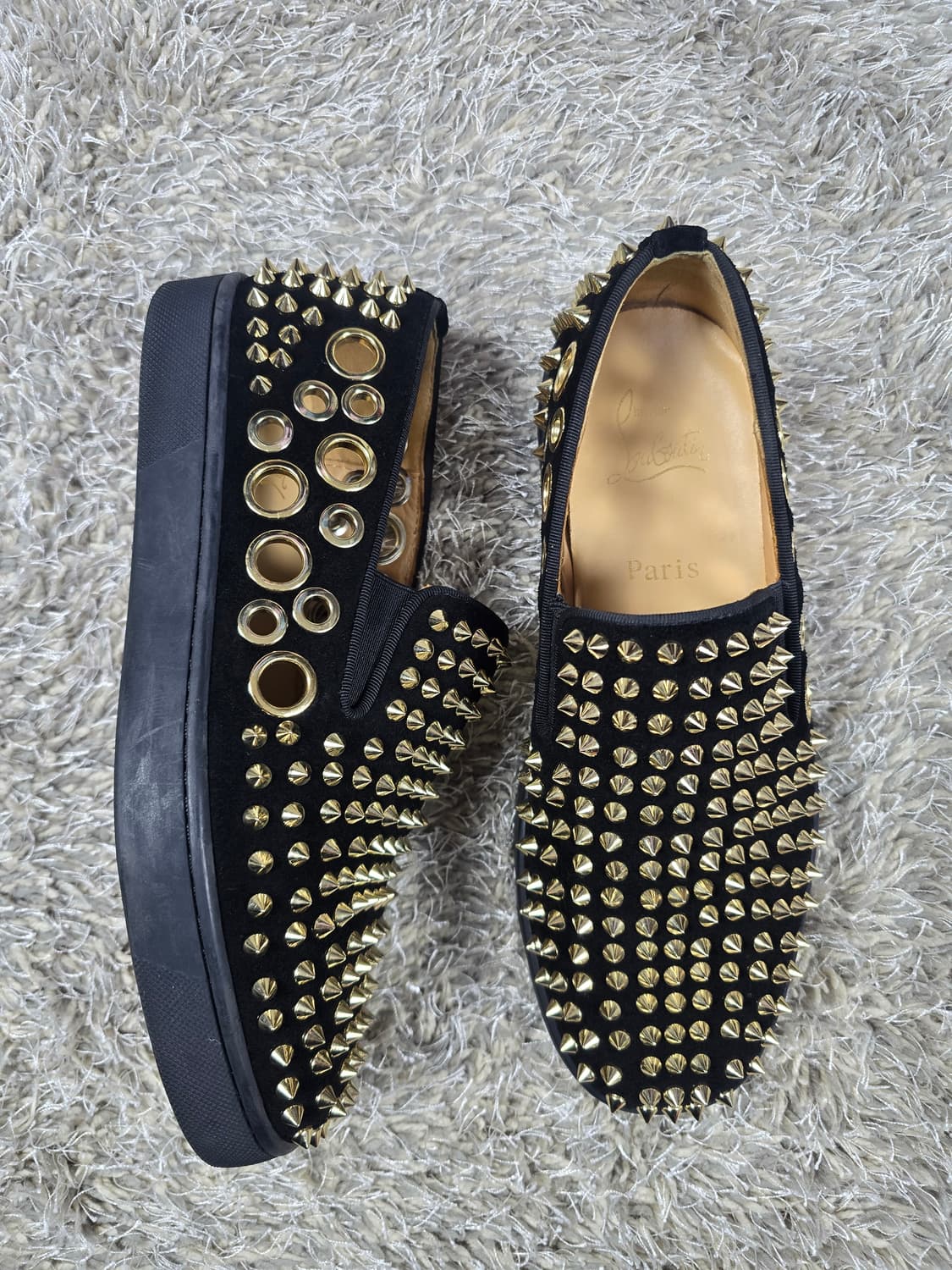 크리스찬 루부탱 스터드 슬립온 블랙 38 상품이미지2