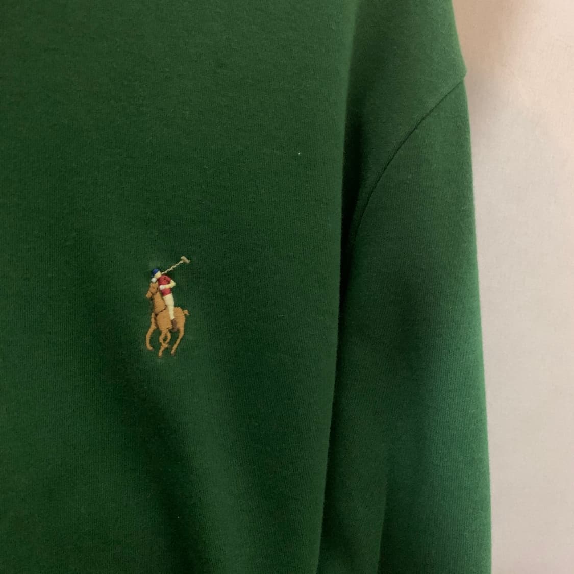 M 폴로랄프로렌 클래식핏 신형 QR 그린 긴팔 카라티 상품이미지3