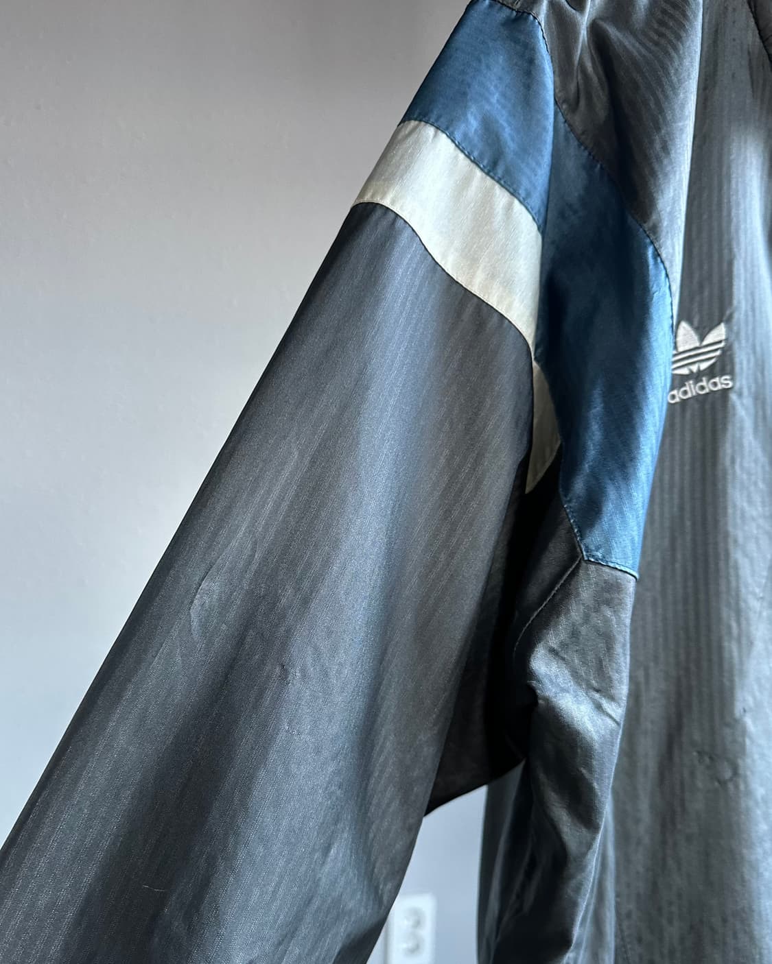 [XL]아디다스 80s 제우교역 올드스쿨 실버 바람막이 상품이미지5