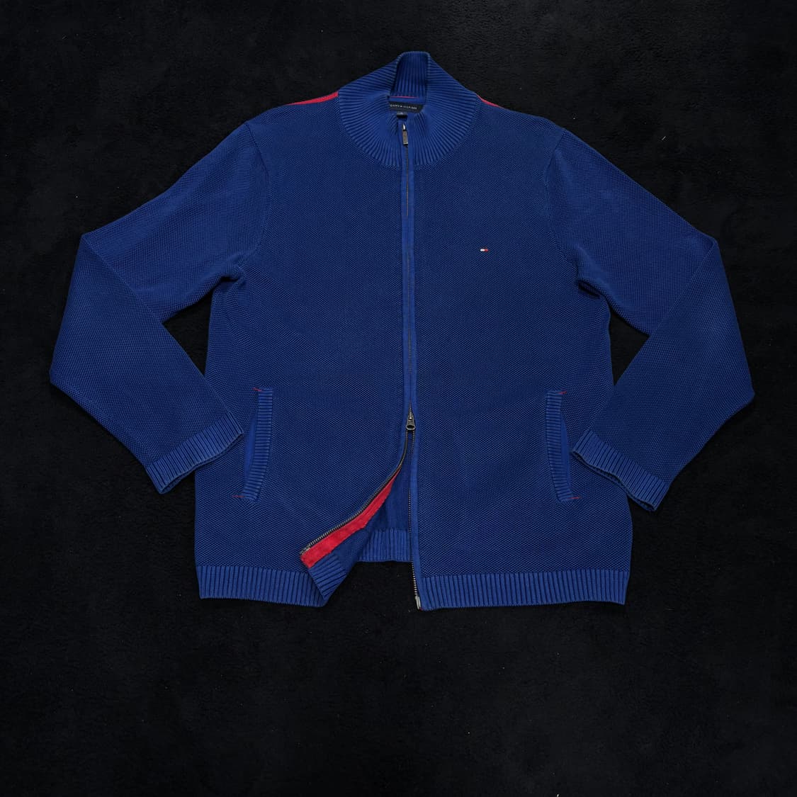 XL 타미힐피거 다크블루 투웨이 니트집업 상품이미지1