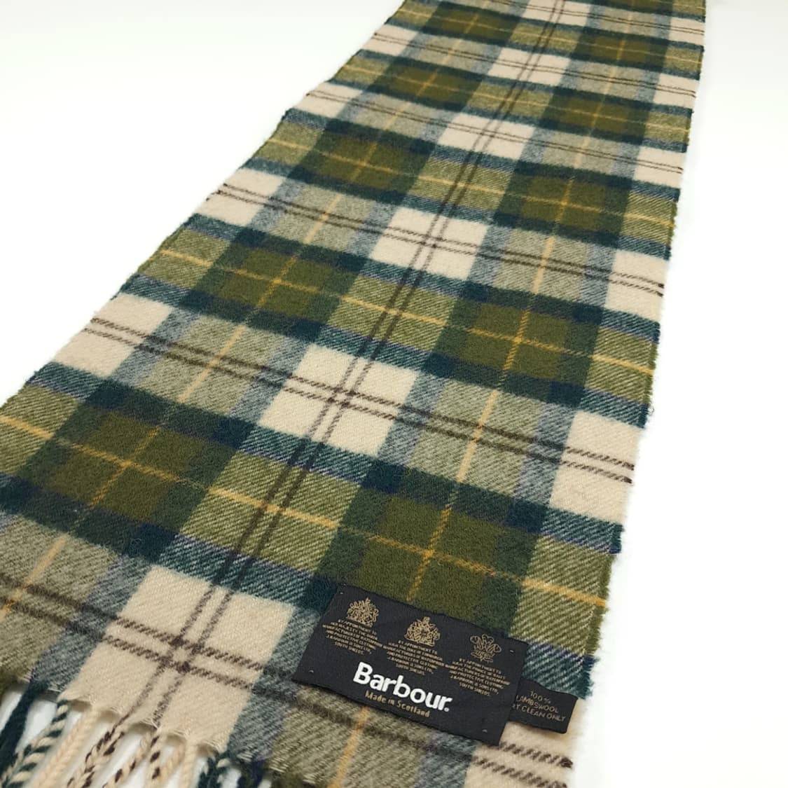 MX244 바버 그린 타탄체크 램스울 목도리 머플러 상품이미지2
