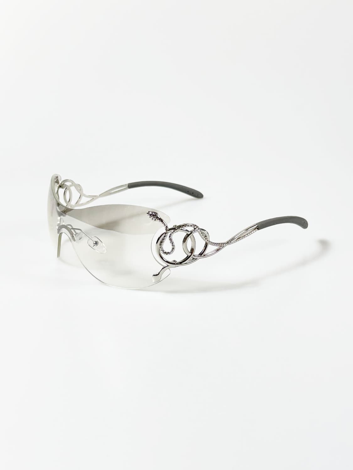 실버 스퀘어 클리어 고글 프레임 빈티지 선글라스 상품이미지3