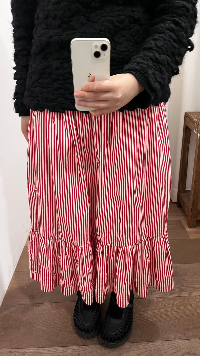 Stripe Frill Volume Skirt 상품이미지4