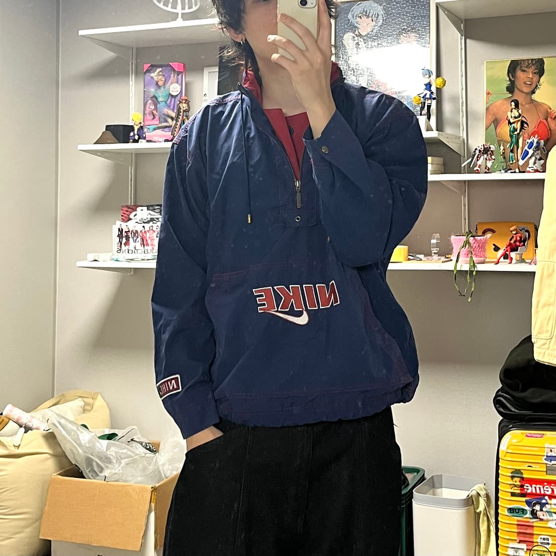 90s 올드 나이키 빈티지 빅로고 나일론 풀오버 아노락 자켓 상품이미지2